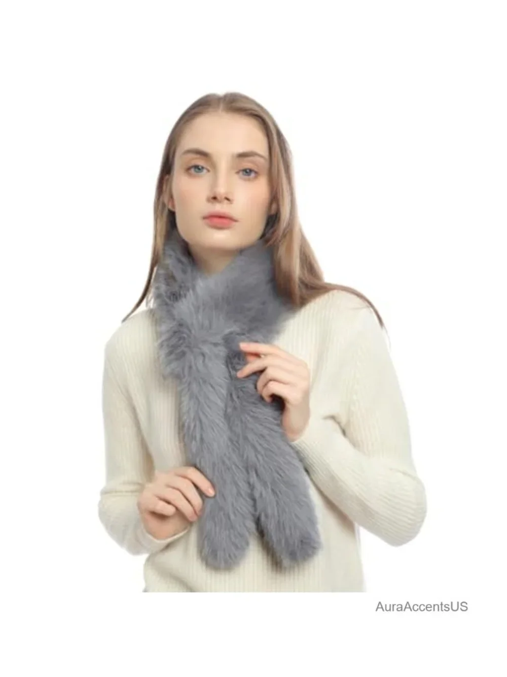 Faux Fur Collar Scarf Women Winter Neck Warmer Wrap